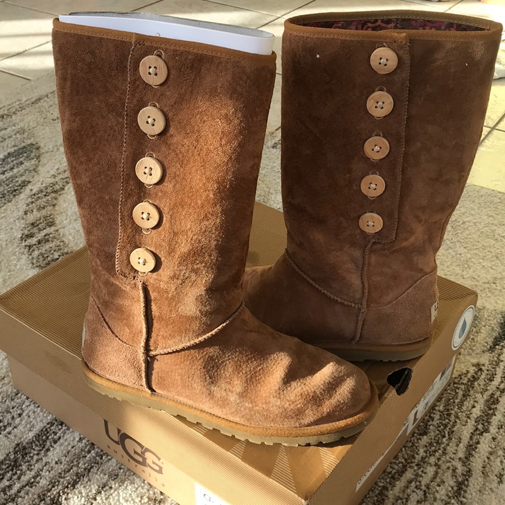 UGG button boots sz 7 | Chestnut UGGs NWB
